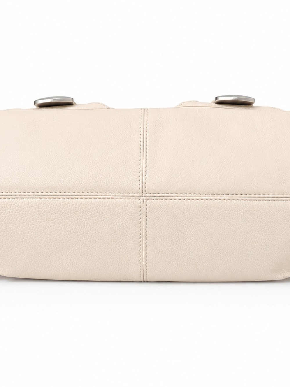 Michael Kors Cream Leather Tote/ShoulderBag with Braided Strap Silver Hardware - Picture 6 of 15